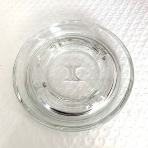 Hilton Hotel Heavy Glass Ashtray/Trinket Dish-5" diameter w/Hilton Logo Vintage